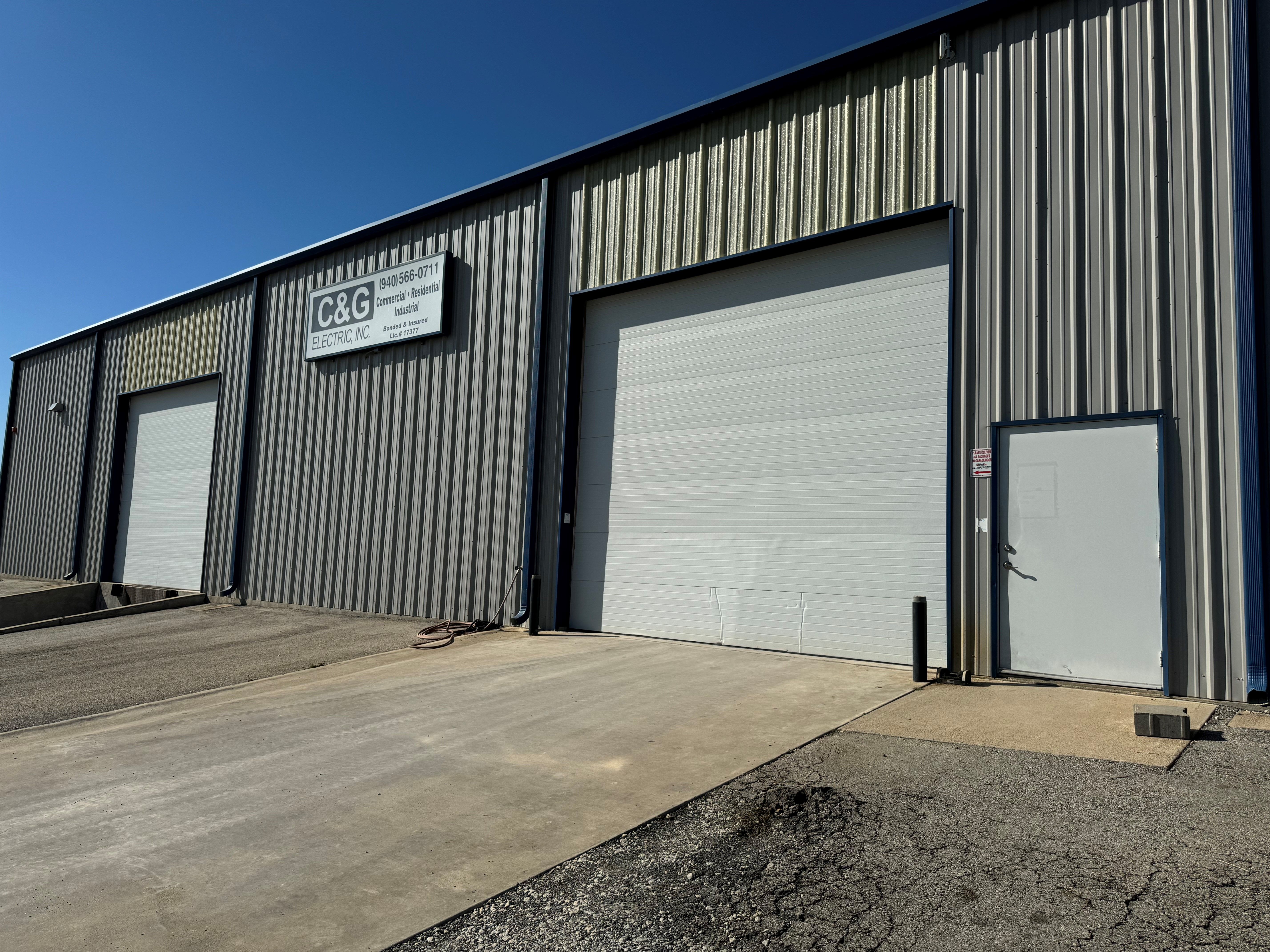 C&G Electric, Inc. shop and warehouse at 2901 FM 156 N., Krum, TX — licensed, bonded and insured electrical contractor serving North Texas since 1991